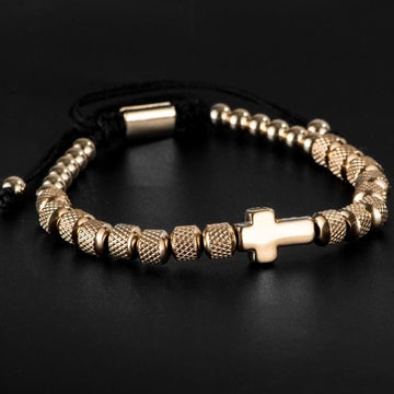 Stainless Steel Beaded Charming Cross Bracelets - Handmade Men Women Prayer Chain Jewellery - The Jewellery Supermarket